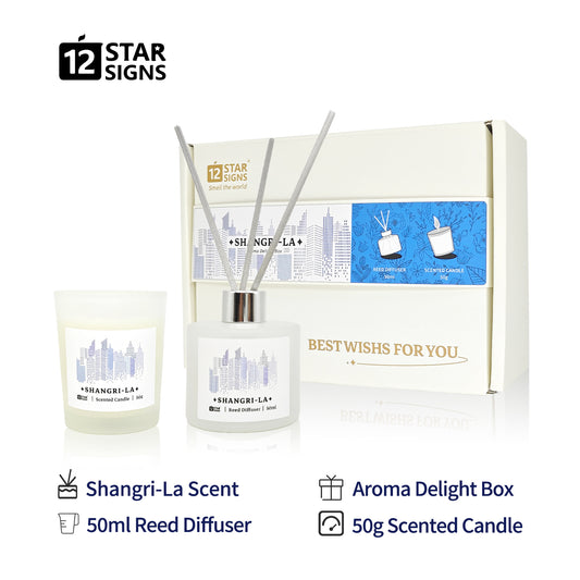 12StarSigns Aroma Delight Box Reed Diffuser&Scented Candle