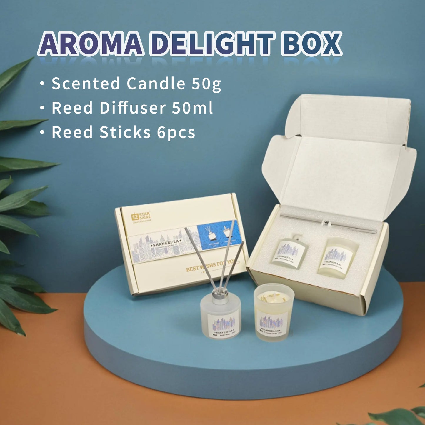 12StarSigns Aroma Delight Box Reed Diffuser&Scented Candle