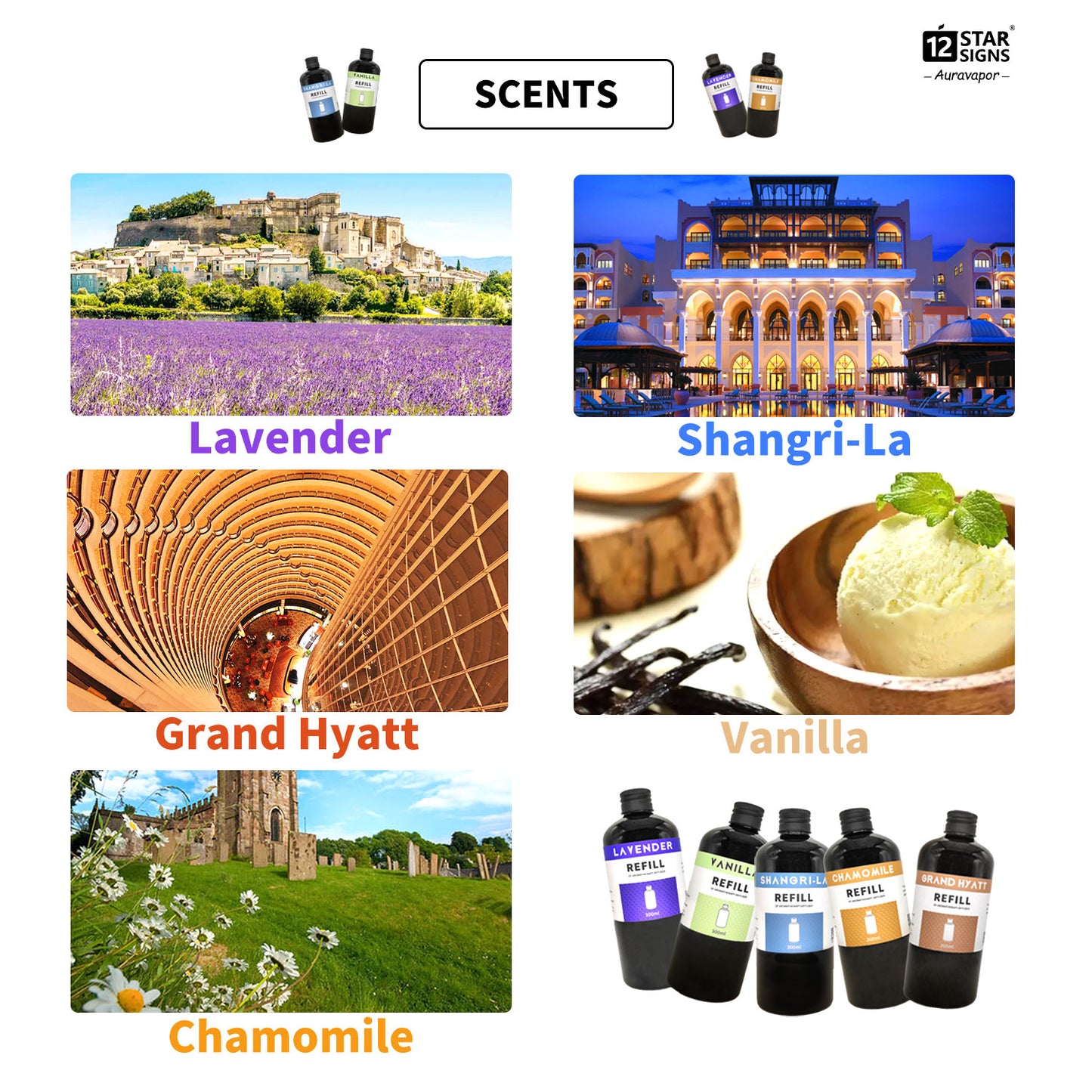 12StarSigns·Auravapor——Perfumed Essential Oil for Aroma Diffuser Machine