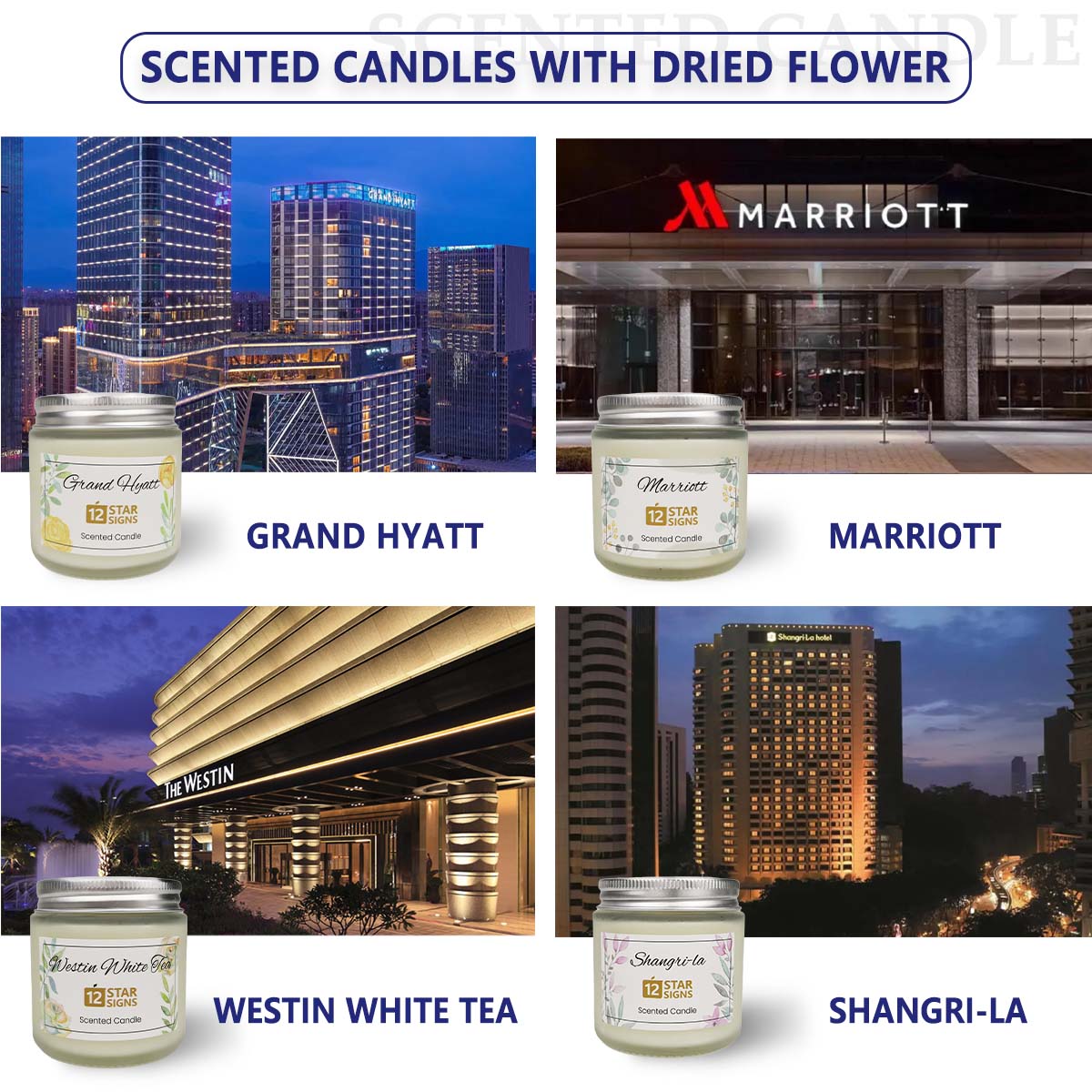 12StarSigns 22hrs Scented Candle Hotel Scents