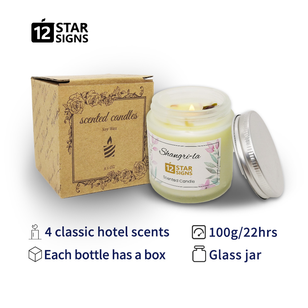 12StarSigns 22hrs Scented Candle Hotel Scents