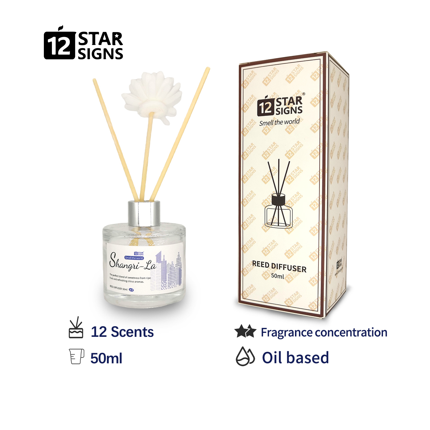 12StarSigns 50ml Perfume Reed Diffuser