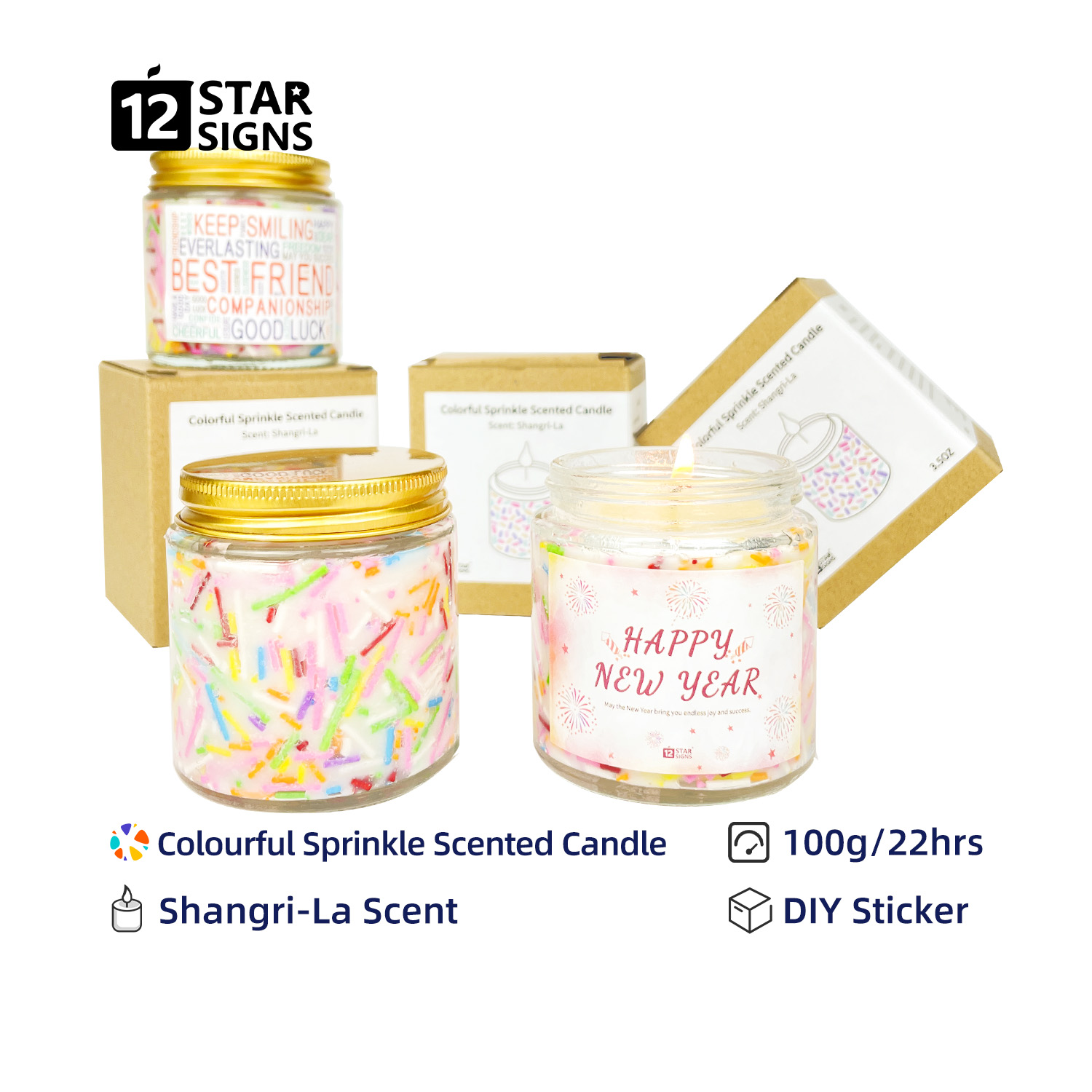 Colourful Sprinkle Scented Candle